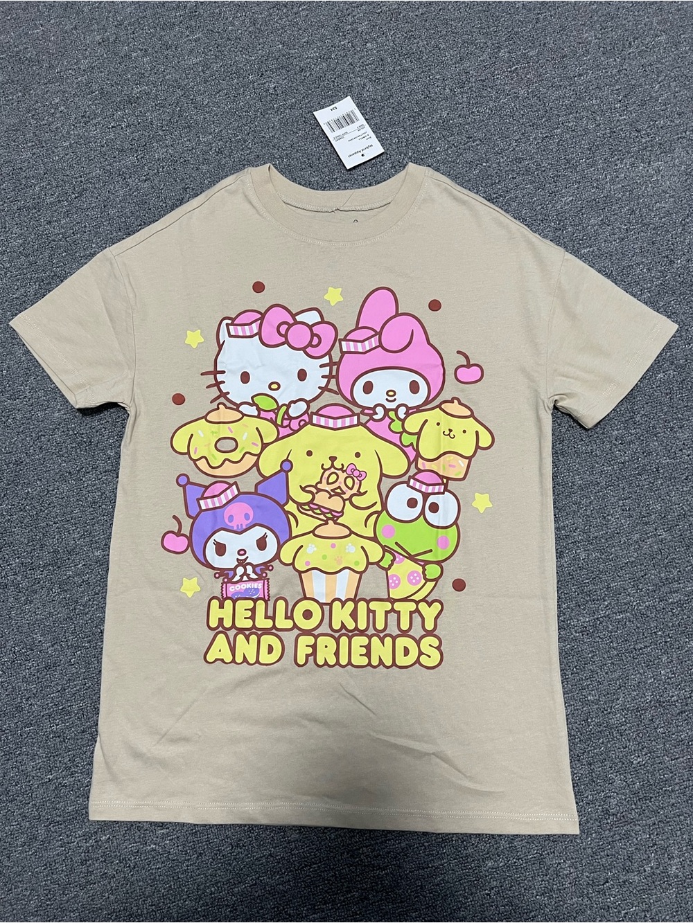 Hybrid Apparel Tan Hello Kitty and Friends Graphic Tee Adult XS